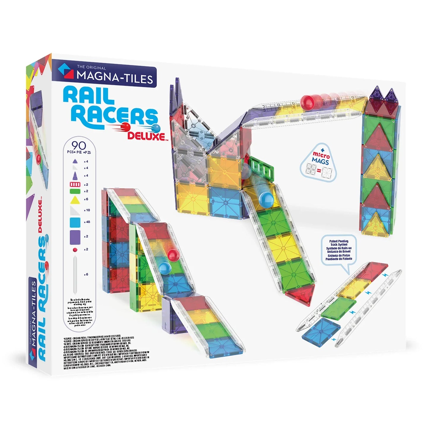 Magna-Tilesâ® Rail Racers Deluxe 90-Piece Set