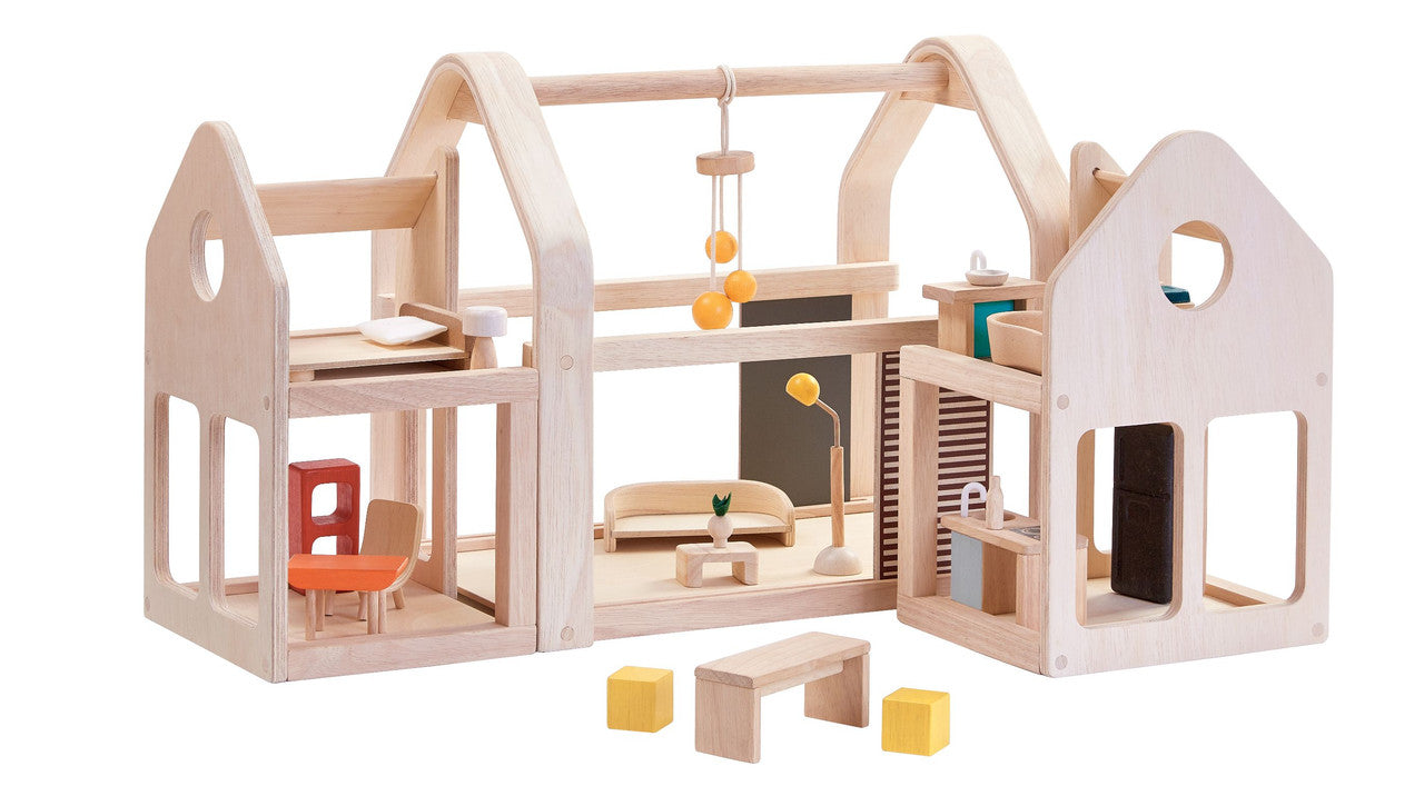 Plantoys Wooden Slide N Go Dollhouse