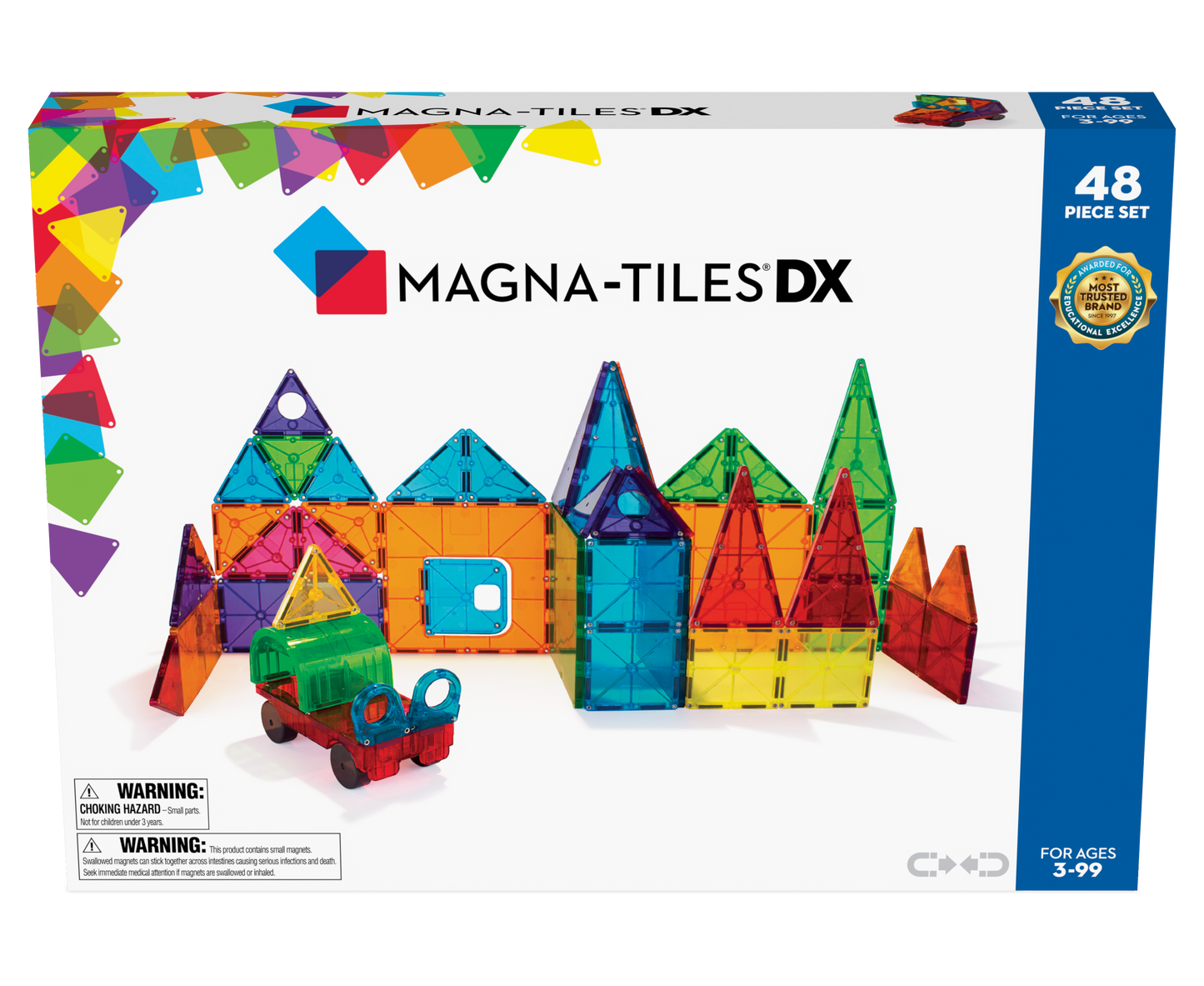 MAGNA-TILES® Clear Colors 48 Pieces Deluxe Set