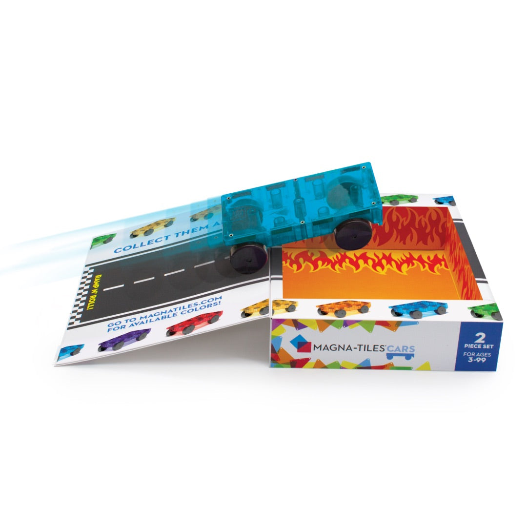 Magna-Tilesâ® Cars 2-Piece Blue & Orange