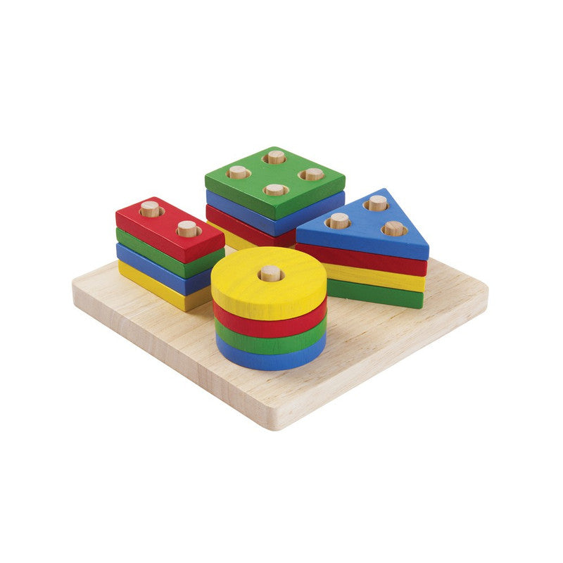 Plantoys Wooden Geometric Sorting Board