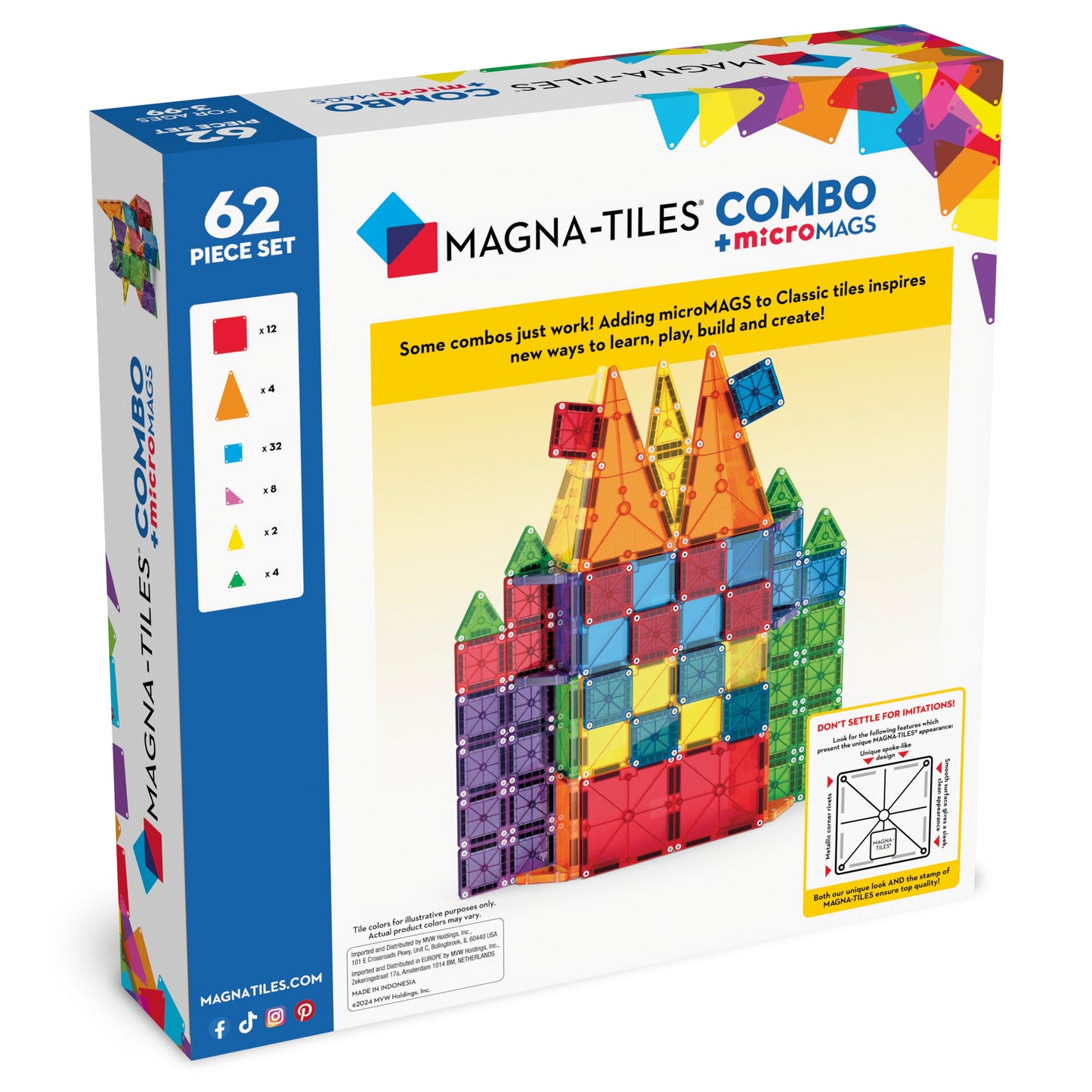 Magna-Tilesâ® Micromags Combo 62 - Piece Set