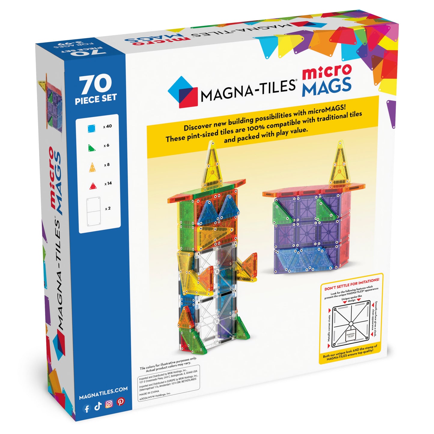 Magna-Tilesâ® Micromags 70 - Pieces Deluxe