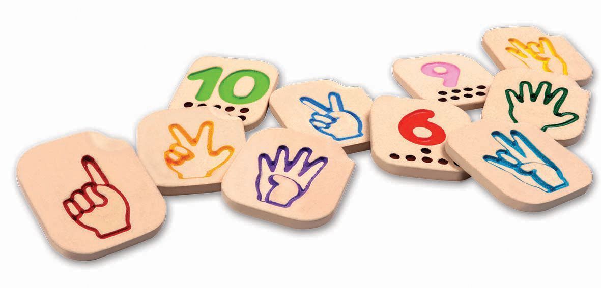 Plantoys Wooden Hand Sign Numbers 1-10