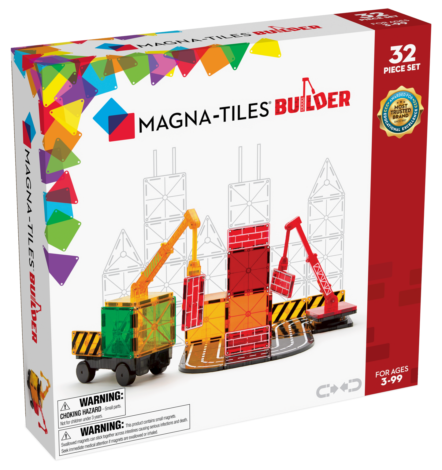 MAGNA-TILES | Builders 32-Pieces | Age 3+ | TOYBOX