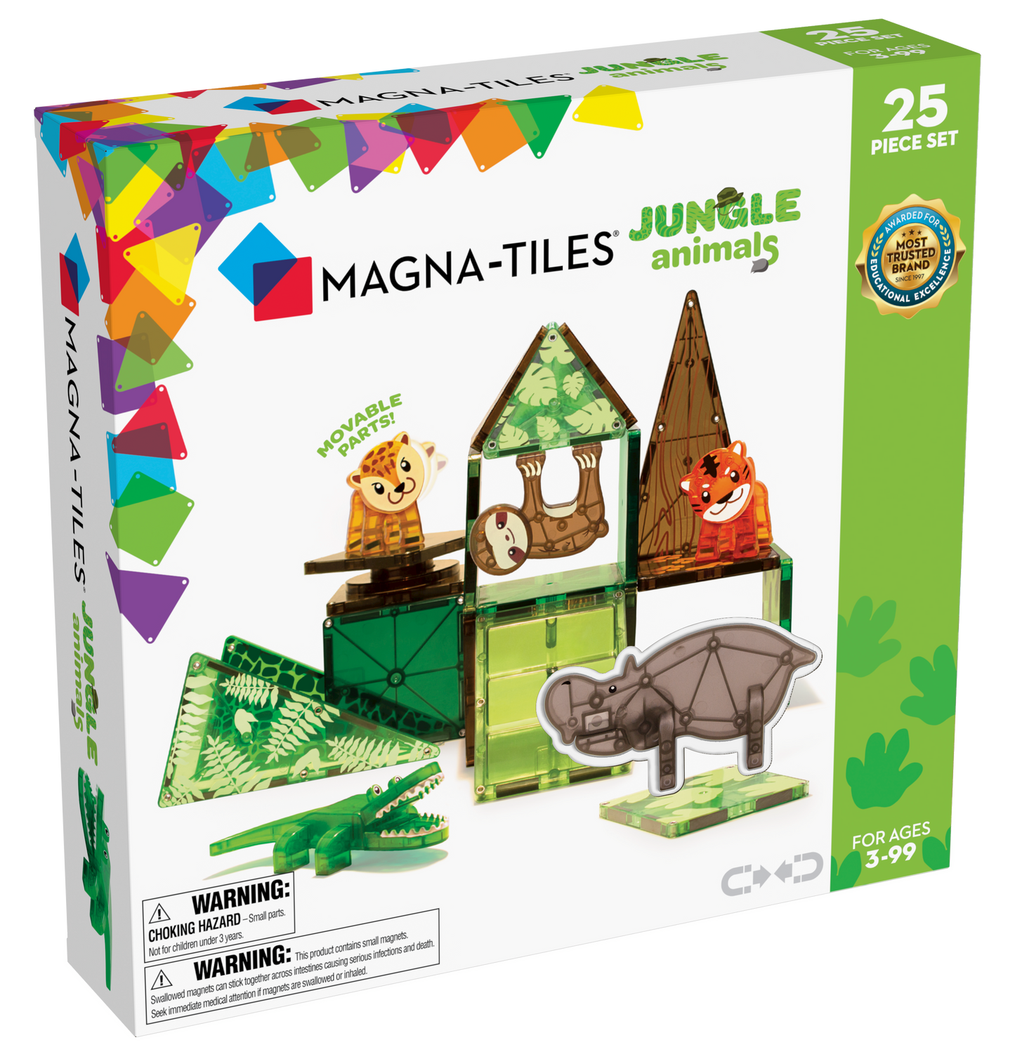 MAGNA-TILES | Jungle Animals 25-Pieces | Age 3+ | TOYBOX
