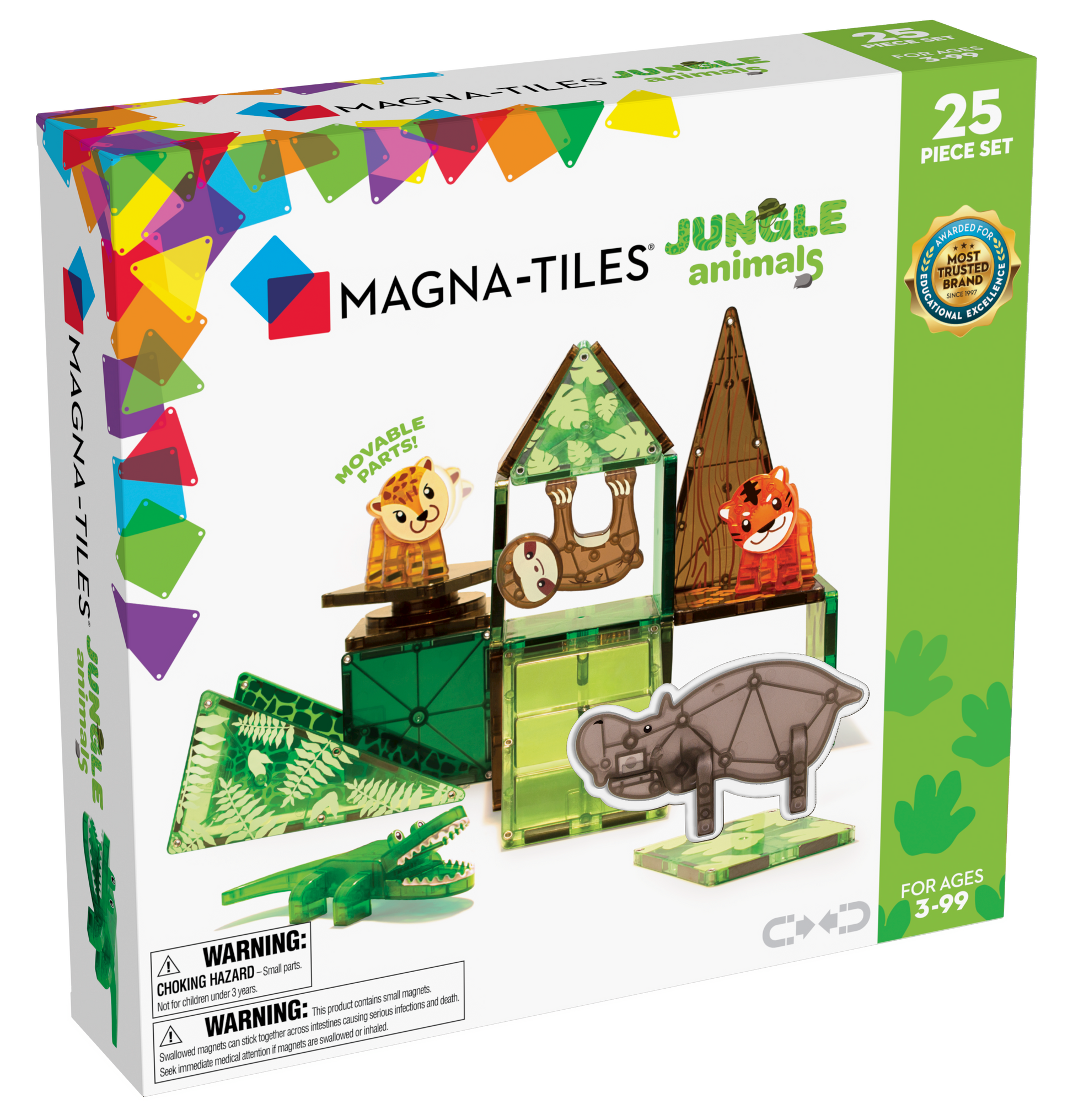 MAGNA-TILES | Jungle Animals 25-Pieces | Age 3+ | TOYBOX