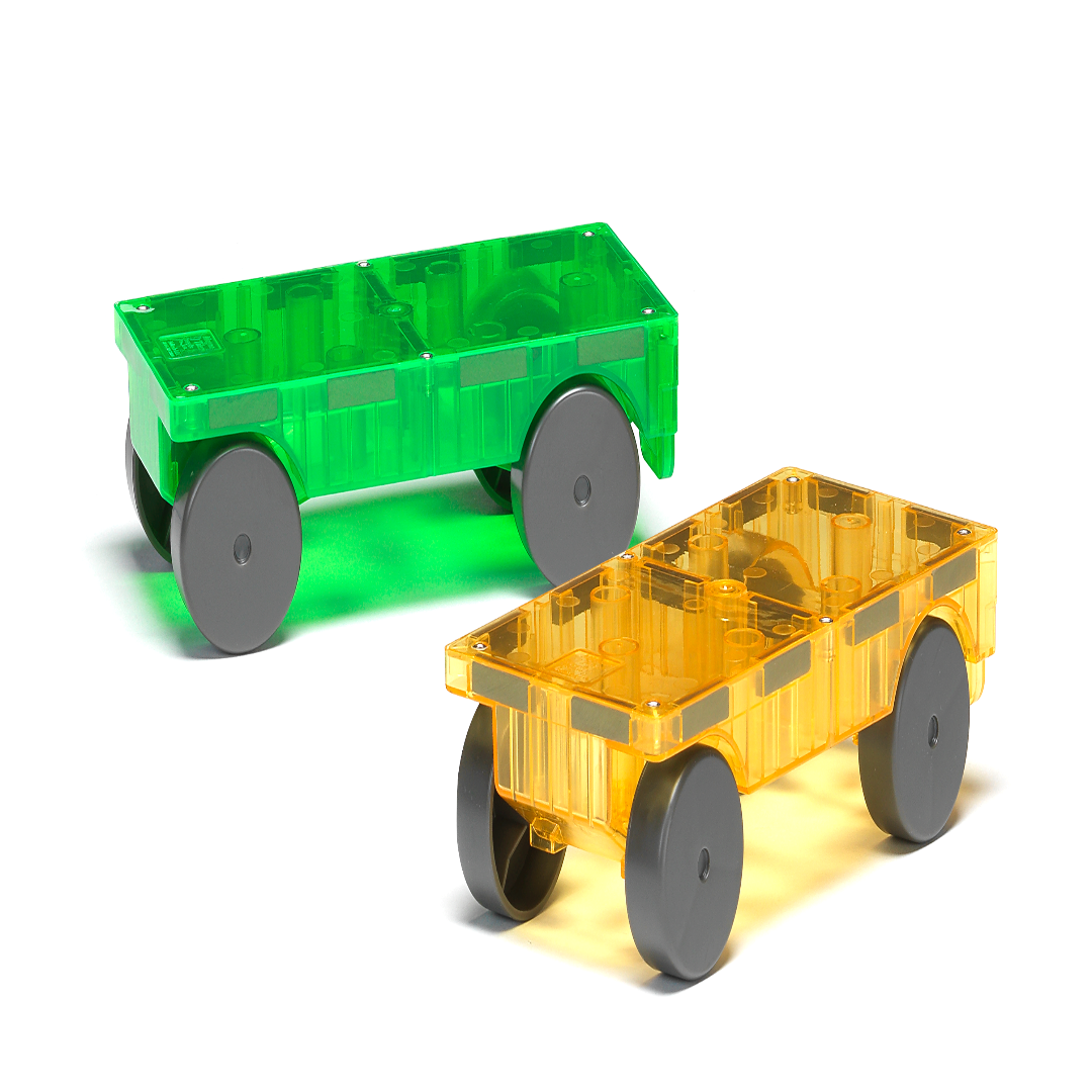 Magna-Tilesâ® Car Expansion 2-Piece Set Green & Yellow