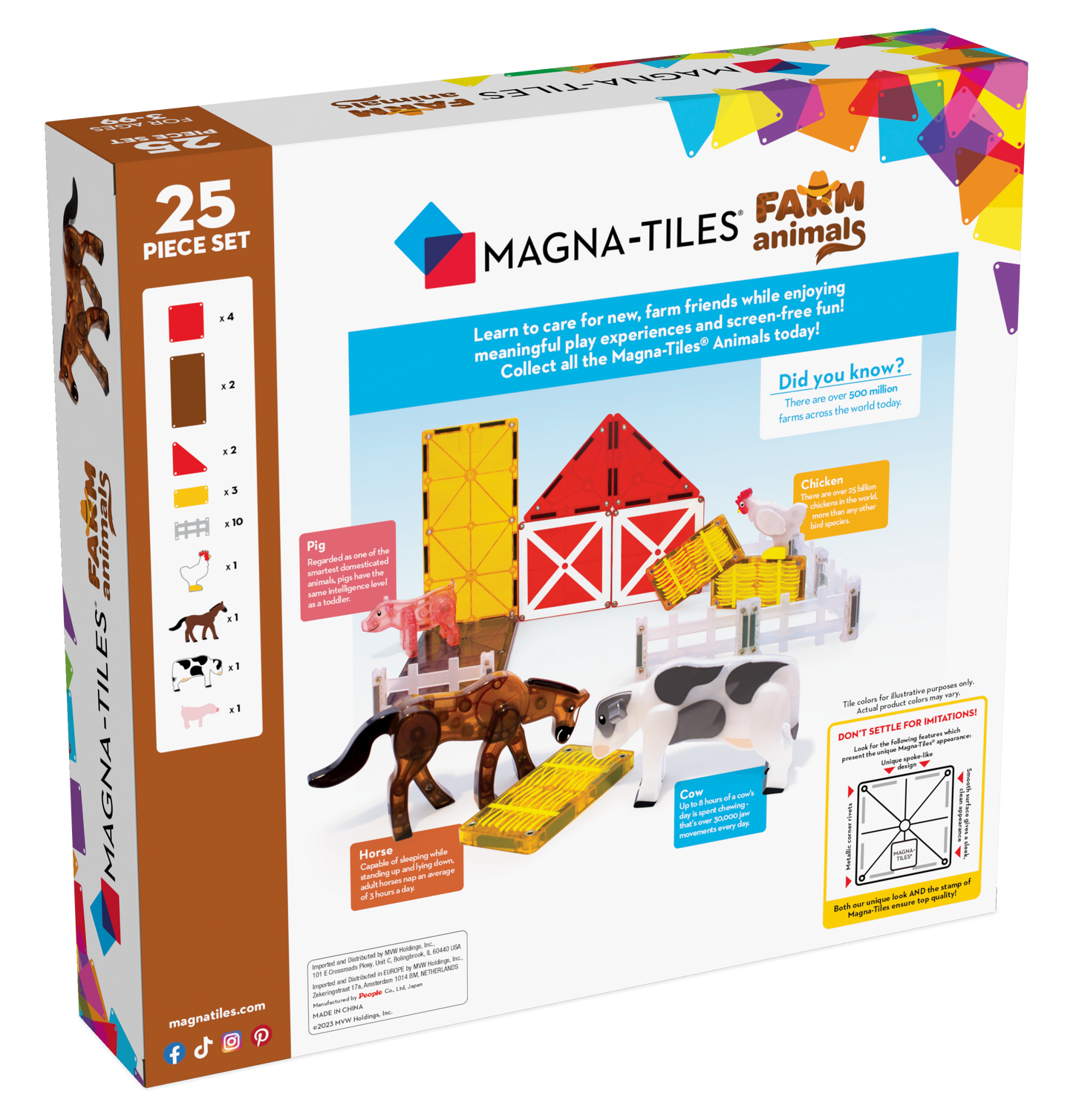 Magna-Tilesâ® Farm Animals 25 - Pieces Set