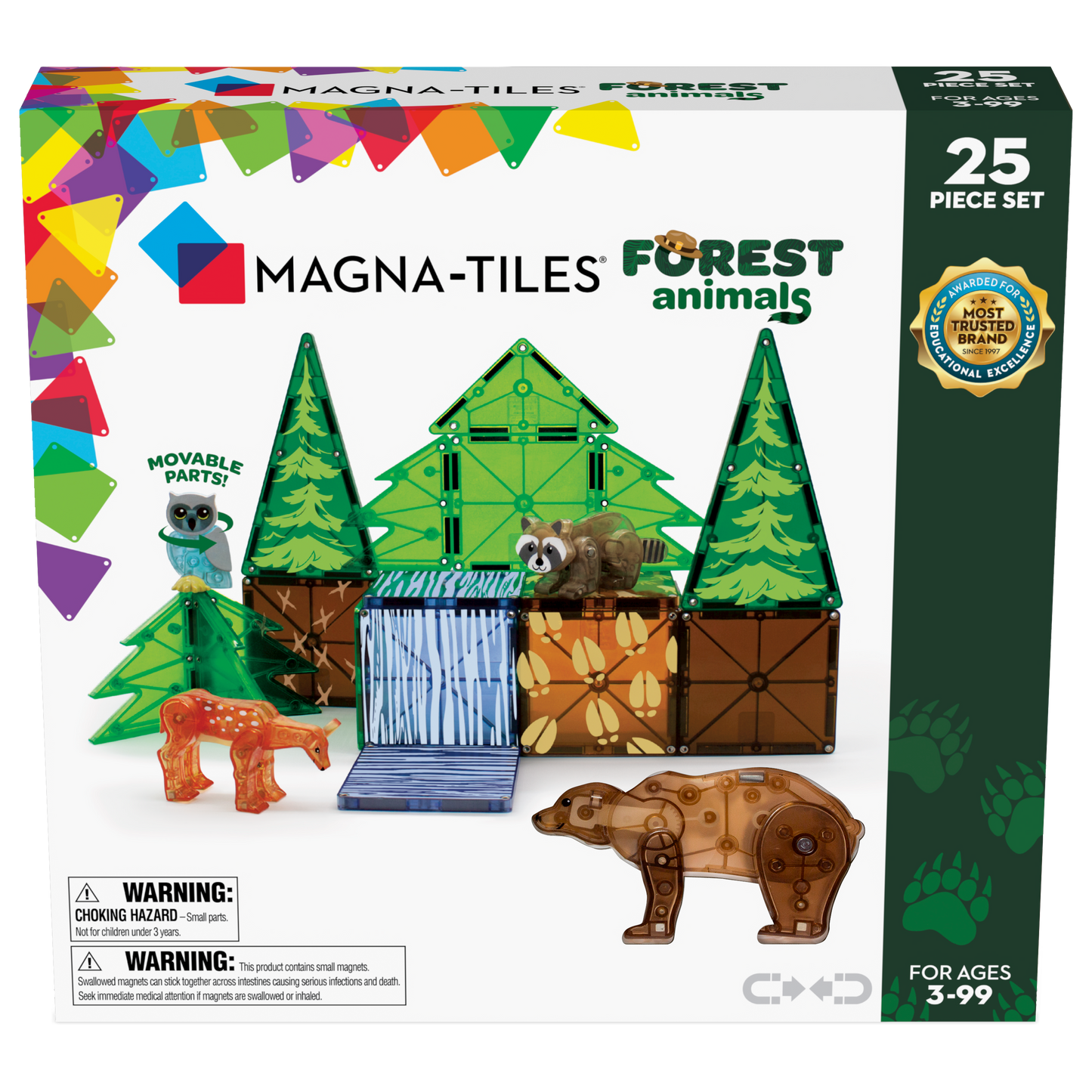 Magna-Tilesâ® Forest Animals 25-Pieces
