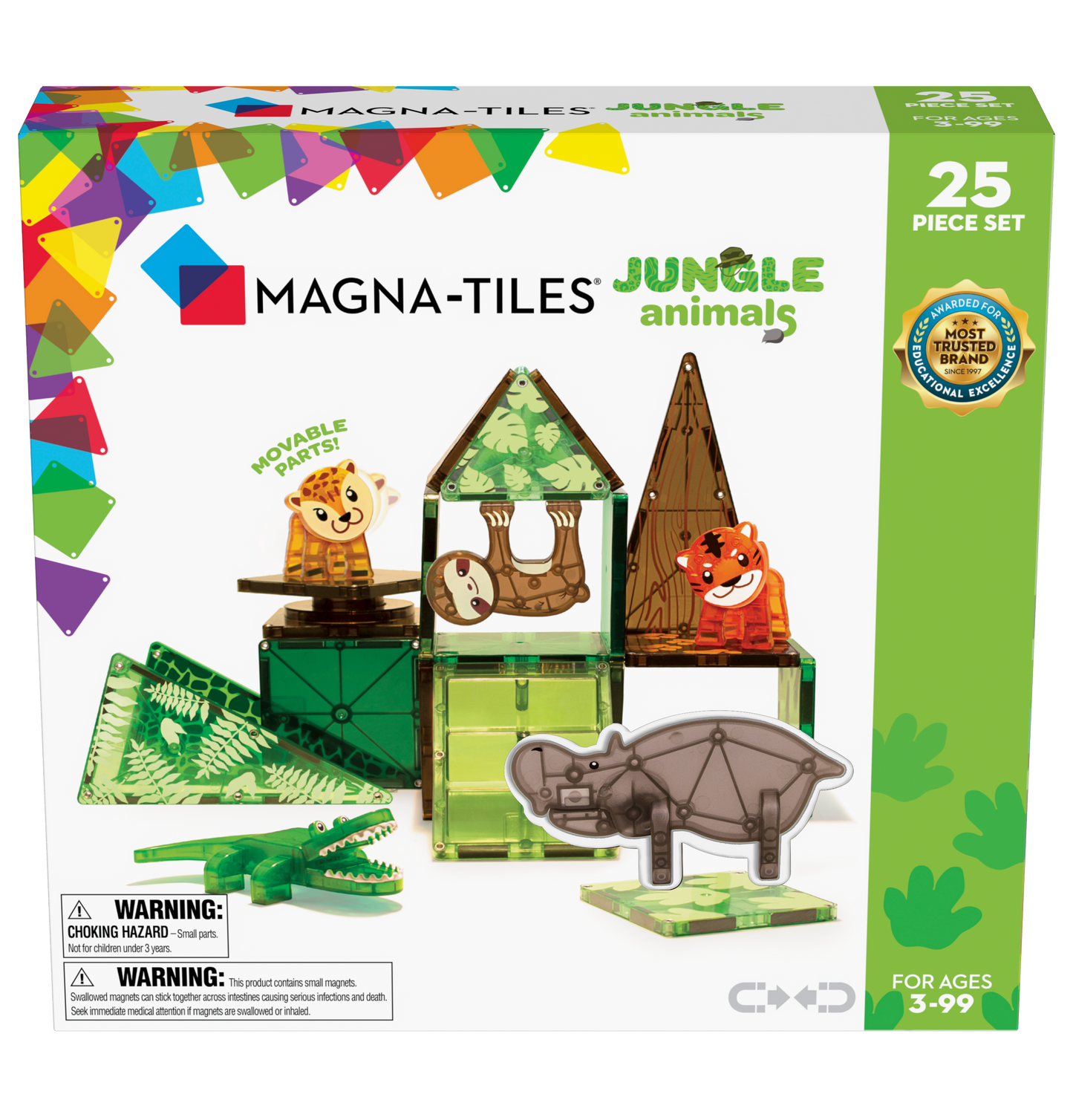 Magna-Tilesâ® Jungle Animals 25-Pieces