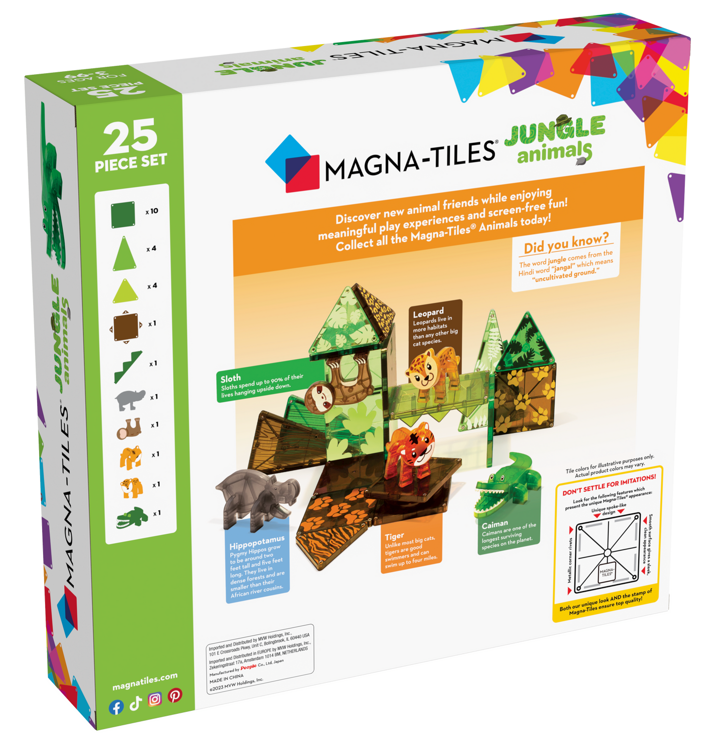 Magna-Tilesâ® Jungle Animals 25-Pieces