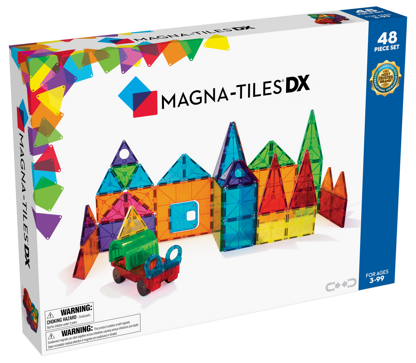 MAGNA-TILES® Clear Colors 48 Pieces Deluxe Set