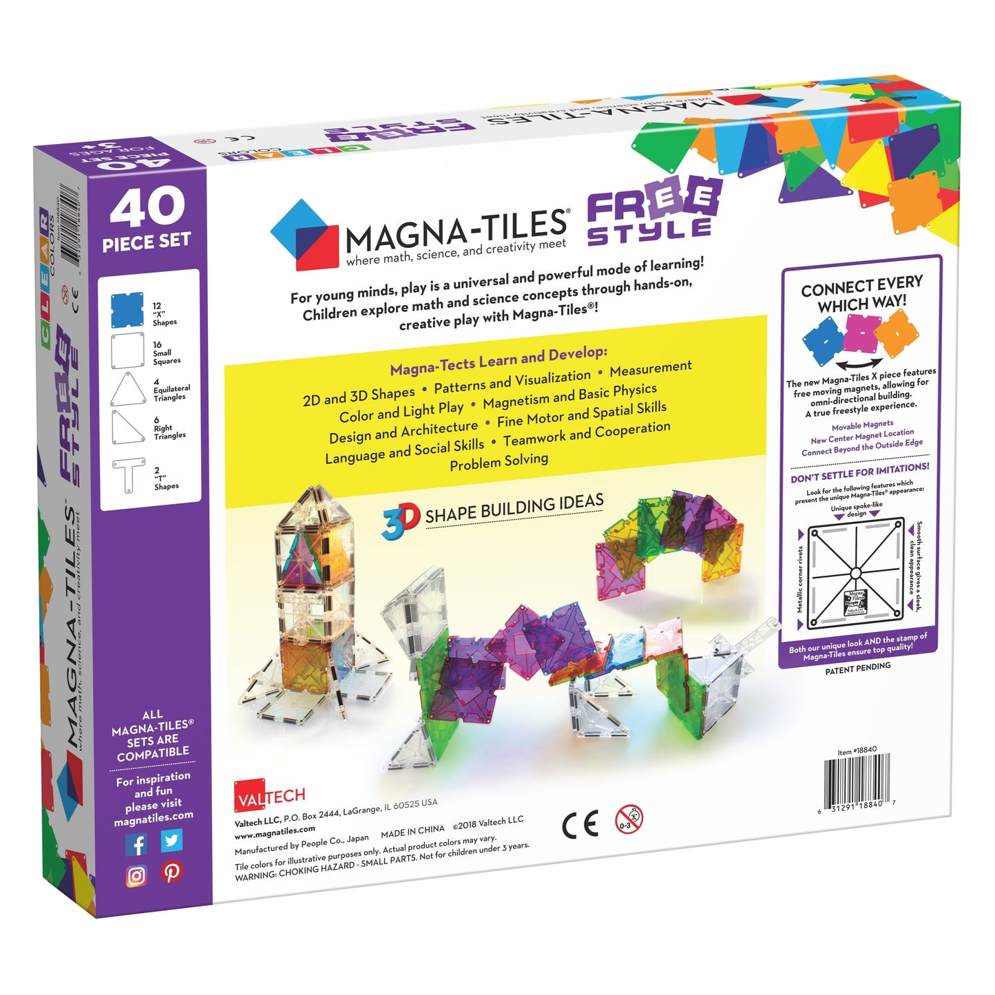 Magna-Tilesâ® Free Style 40 Pieces