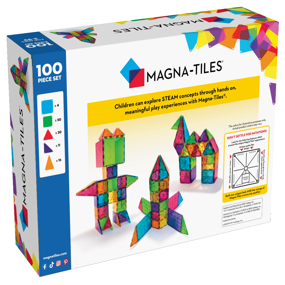 Magna-Tilesâ® Clear Colors 100 Pieces Set