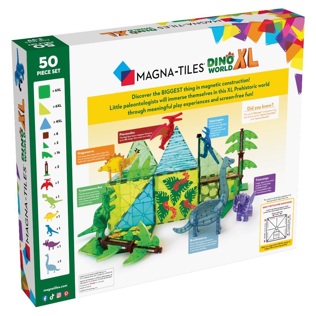 Magna-Tilesâ® Dino World Xl 50-Pieces Set